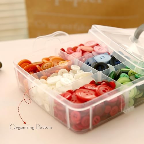 2pack 3-Tier Stackable Bead Storage Container Box 18 Compartments Organizer - Image 4