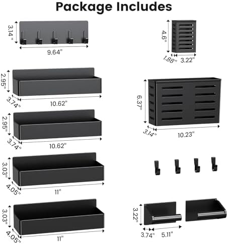 Mystozer Magnetic Spice Rack for Refrigerator Black, 8 Pack - Image 5