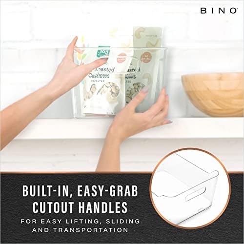 BINO | The SOHO Collection Plastic Storage Bins, X-Small - 2 Pack, Clear | Pantry and Fridge Organizer Containers, Kitchen Cabinet and Medicine Cabinet Bins - Image 3