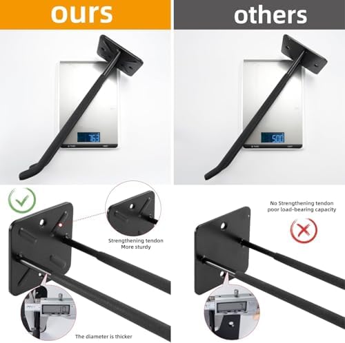 Sinoer 6 Pack Metal Wall Mount Garage Double Storage Hooks - Image 3