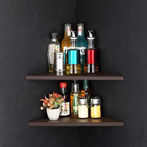 evron Corner Mounting Shelf,Easy to Install Wall Corner Shelf,Frosting Pattern Right-Angled,Set of 2 - Image 2