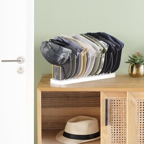 Mkono Hat Organizer for Baseball Caps, Hat Holder Storage for Closet, Gold - Image 2