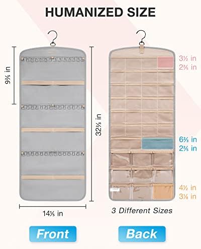 BAGSMART Hanging Jewelry Organizer, Necklace Holder Anti-tangle, Large Grey - Image 5