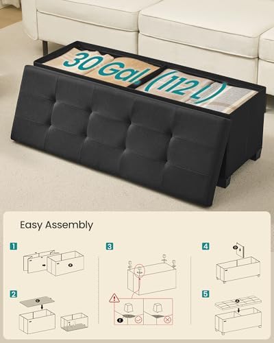 SONGMICS Storage Ottoman Bench with Legs, Flipping Lid, 43.3 Inches - Image 6