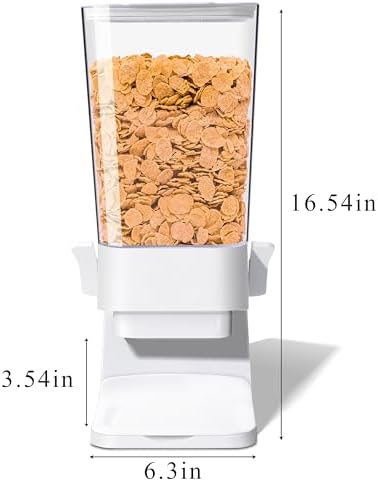 Cereal Dispenser Countertop, 5L Cereal Containers Storage Dispenser for Pantry, Large Dry Food Cereal Dispenser, Not Easy to Crush Cereal, Can Hold Oatmeal, Snack, Grain, Pet Food (White, 2Pc) - Image 3