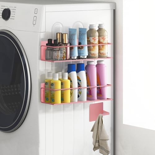 Magnetic Spice Rack For Refrigerator Magnetic Fridge Shelf For Kitchen Spice Organizer Magnetic Shelf For Fridge Space Saving Pink 4 Pack With Magnetic Paper Towel Holder - Image 5