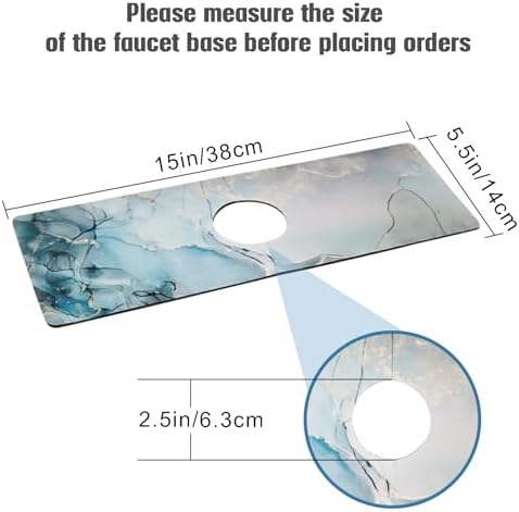 Sink Faucet Absorbing Mat, 2 Pack Drying Mat Around Faucet Sink Splash Guard Behind Faucet Sinkmat For Kitchen Bathroom Island Rv 15 * 5.5 Inch (38 * 14 cm) - Image 4