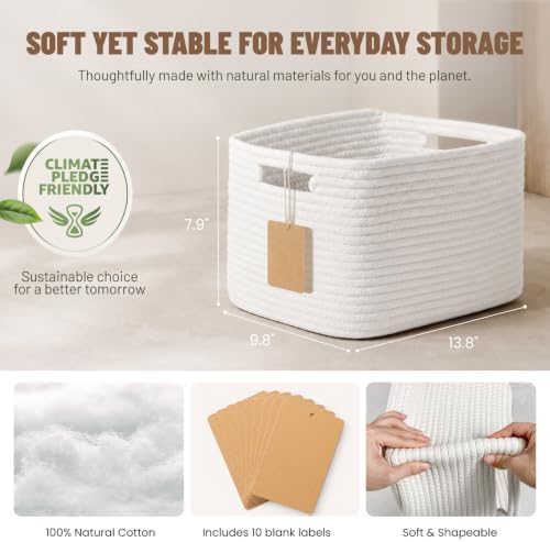 5 Pack Woven Storage Baskets, Decorative Storage Bins for Organizing - Image 3