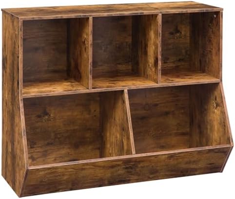 HOOBRO Kids Bookshelf, Bookcase Footboard, Toy Storage Cubby, 35.4" L Children's Toy Shelf, Toy Storage Cabinet, Fit for Children's Room, Playroom, Hallway, Kindergarten, Rustic Brown BF32CW01 by HOOBRO
