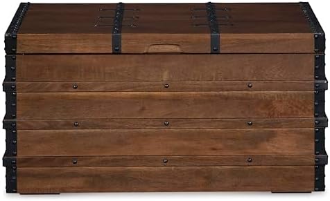 Signature Design by Ashley Storage Trunk Coffee Table, Brown, Kettleby - Image 6