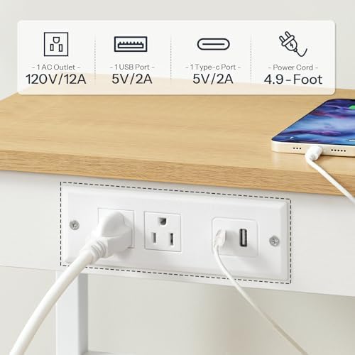 HOOBRO Side Table with Charging Station, Small End Table for Small Space - Image 4
