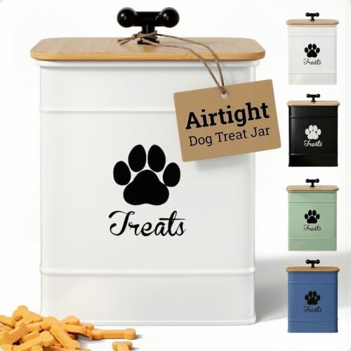 Dog Treat Container Airtight, 6"W x 8"H, Powder Coated, 12 Cup Capacity by HBDesignCo
