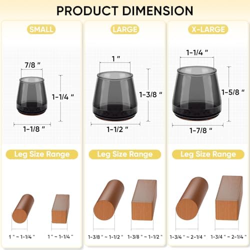 BALEINE 32PCS Silicone Chair Leg Floor Protectors for Hardwood Floors - Image 4