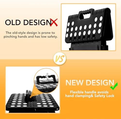 Delxo 16 Inch Folding Step Stool,Foldable Step Stool for Adults Black - Image 5