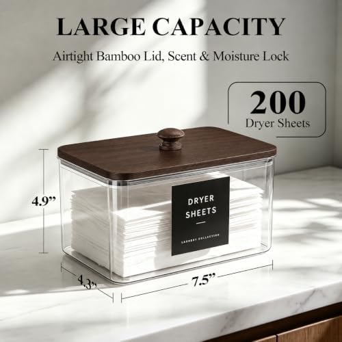 Dryer Sheet Holder with 6 Labels for Laundry Room Organization and Storage - Image 2