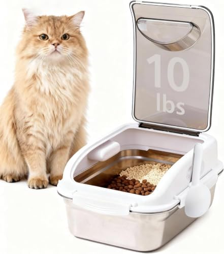 304 Stainless Steel Storage Container with Lid, Dog Food Storage Bin by Home