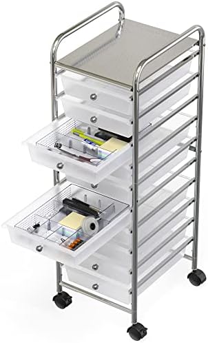 Simple Houseware Drawer Organizer Tray, 9 Adjustable Compartments, Clear - Image 6
