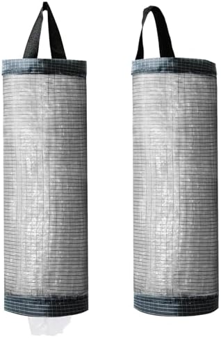 TOGETRUE Plastic Bag Holder, Mesh Grocery Bag Holder Hanging Storage Bag Dispenser (Dark Grey 2 Packs) by TOGETRUEHOME