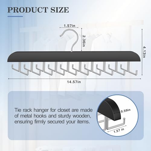 Tie Rack Hanger for Closet,1 Blet Organizer for Men with 20 Foldable Hooks - Image 6