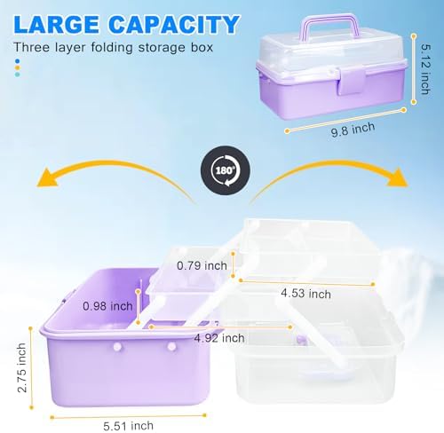 10Inch Tackle Box Organizer and Storage,Three-Layer Sewing Box With 2 Trays - Image 2