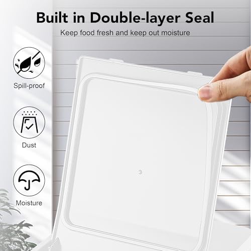 Newget 11 lb Stainless Steel Dog Food Storage Container with Scoop, White - Image 6