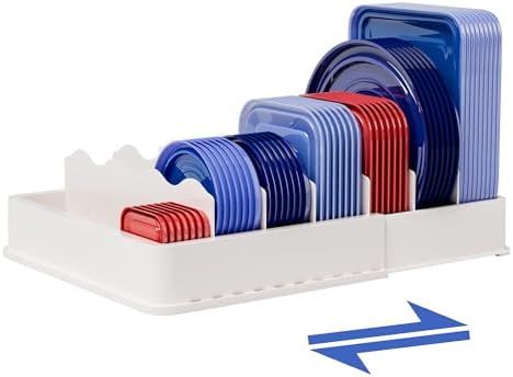 SWOMMOLY Expandable Food Container Lid Organizer for Kitchen Cabinet by SWOMMOLY