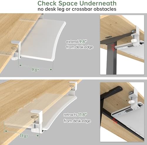 UPGRAVITY Extra Large Keyboard Tray Under Desk White - Image 5