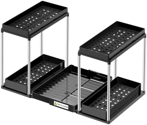 NIUXX Expandable Under Sink Organizer: 2 Tier Under Cabinet Organizer by NIUXX