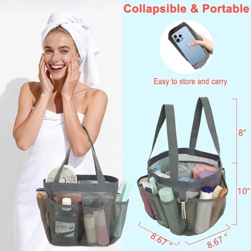 Fammart Mesh Shower Caddy Portable, Shower Bag College Dorm Room Essentials - Image 2