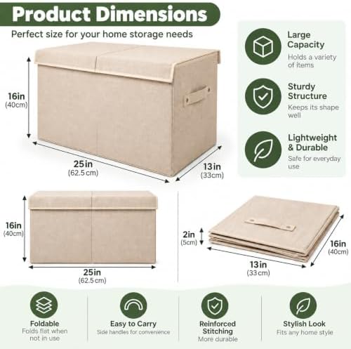 Large Toy Box Chest Storage with Flip-Top Lid, Kids Toy Storage Bin Boxes - Image 5