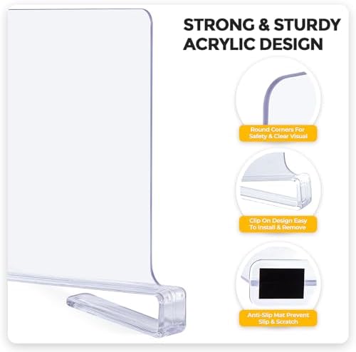 Clear Acrylic Shelf Dividers for Closets Organizer & Storage,6 Pack - Image 5