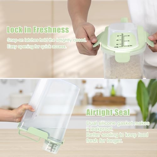 5 Lbs Pet Dog Food Storage Container for Travel Bird Seed Dispenser - Green - Image 6