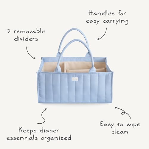 mushie Baby Diaper Caddy | Newborn Essentials Organizer (Blush) - Image 2