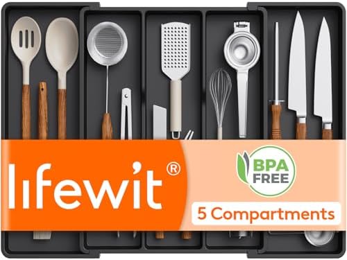 Lifewit Utensil Organizer for Kitchen Drawers, Expandable Utensil Tray by Lifewit