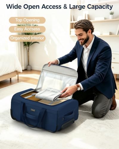 Hanke Rolling Duffle Bag with Wheels, 21 Inch Soft Side Carry On Luggage - Image 3