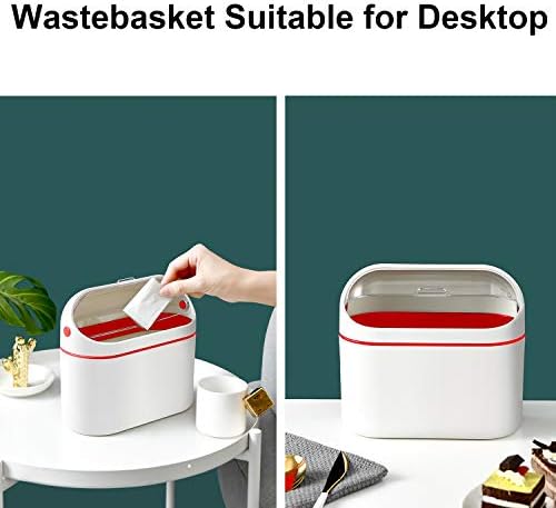 LALASTAR Lint Bin, Mini Desktop Trash Can with Lid for Office Countertop, Mountable Tiny Wastebasket for RV, Dorm, Freezer, Laundry and More (Orange) - Image 2