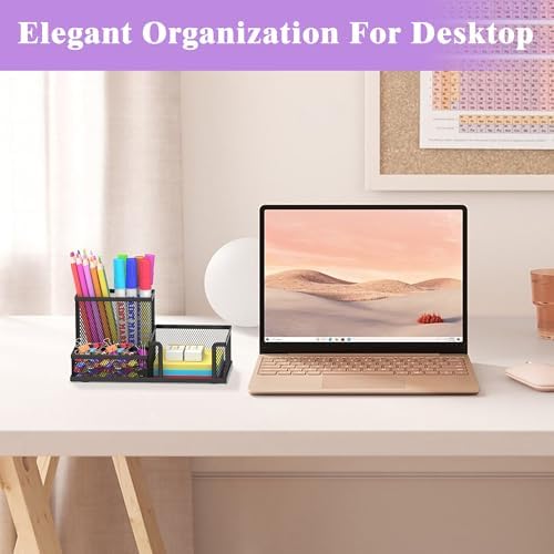 SUPEASY Pen Holder Desk Organizer, Office Supplies Pencil Holder with 3 Compartments, Desk Accessories and Workspace Organizers for Home School Classroom, Black - Image 5