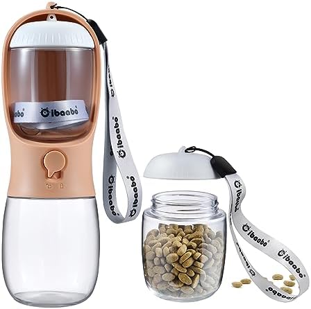 Cibaabo Dog Water Bottle Portable with Food Container & Filter for Travel by Cibaabo