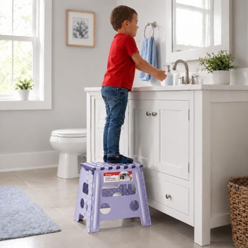 ACSTEP Foldable Step Stool for Adults 13 Inch, 300 lbs, Purple - Image 5