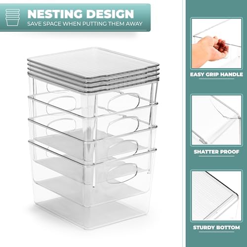 Sorbus Clear Toy Storage Bins with Lids, Stackable (Small, 8 Pack) - Image 6