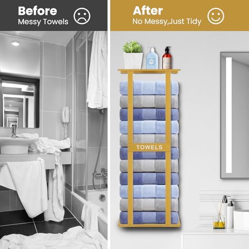 Bathroom Towel Storage Rack, Wall Mounted Bathroom Towel Rack - Image 7