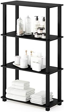 Furinno TURN-S-TUBE Toolless 4-Tier Storage Shelves, Book Shelf, Americano by Furinno-FitsYourSpaceFitsYourBudget