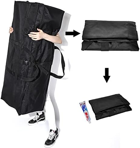 Long Travel Duffle Bag,Foldable Extra Large Duffel Bags,Carry on Travel Bag For Camping/Moving Boxes/Tent/Surfboards/Photography Equipment Storage Bag (197 Liter, Black) - Image 5