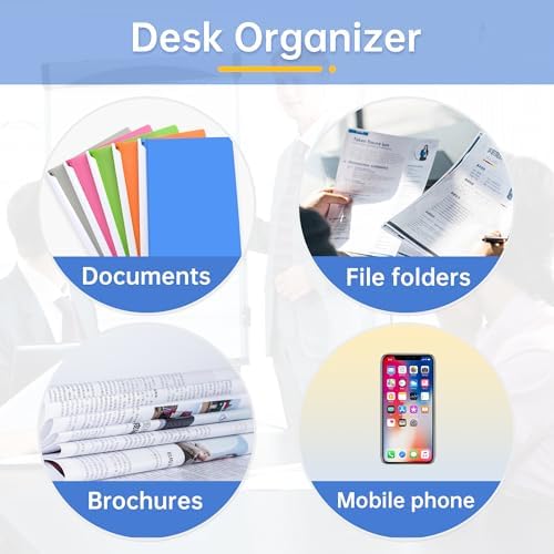4 Pack Stackable Paper Trays for Letter Documents, Desktop File Organizers for Office Supplies, Stackable Desk Tray Holder for Paper Storage, Gray - Image 5