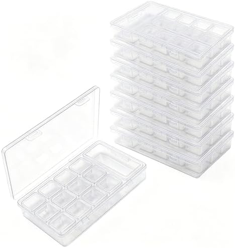 112 Pieces Mixed Sizes Rectangular Empty Mini Clear Plastic Organizer Box by GoodmaOnline