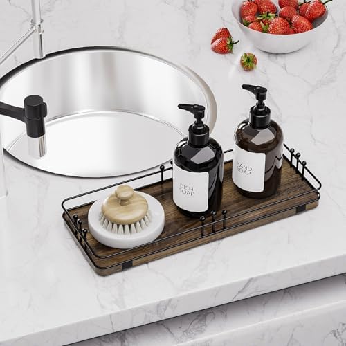 Bathroom Vanity Tray Countertop, Decor, 11.3"x 4.4" Brown-Black - Image 5