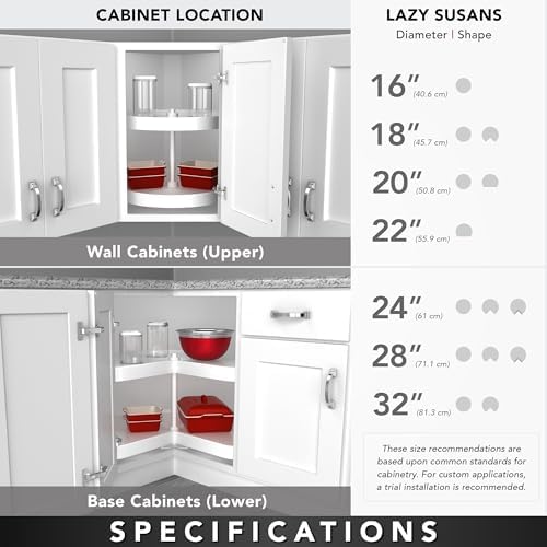 Rev-A-Shelf 18" Full-Circle Dual Tier Lazy Susan for Corner Wall Cabinets - Image 4
