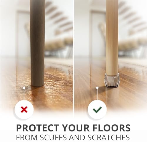 24 PCS Chair Leg Floor Protectors with Felt Pads X-Protector - 1.4" - 1.8" - Furniture Pads for Hardwood Floors - Clear Chair Pads - Floor Protectors for Chairs - Brown Chair Leg Covers! - Image 4