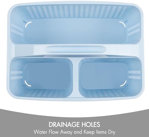 Tiawudi Portable Shower Caddy, Caddy Organizer with Handle, Plastic Shower Basket Hold Soap, Shampoo, Hair Supplies and Beauty Products, Cleaning Supplies Organizer for Home, Dorm, Shelf and Cabinet - Image 3