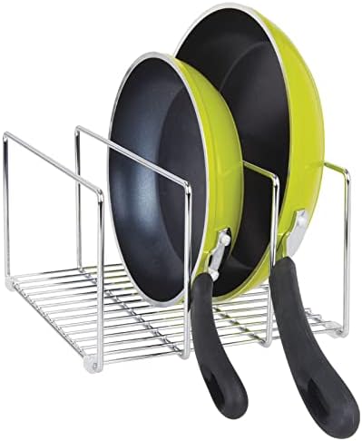 mDesign Baking Tray Rack — Wire Rack for Sorting Trays, Pans and other Cookware Items — Free-Standing Pan Stand for the Kitchen — Chrome by mDesign